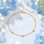 Diamond-Cut Heart Anklet