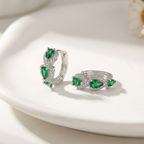 Forest Emerald Hoops