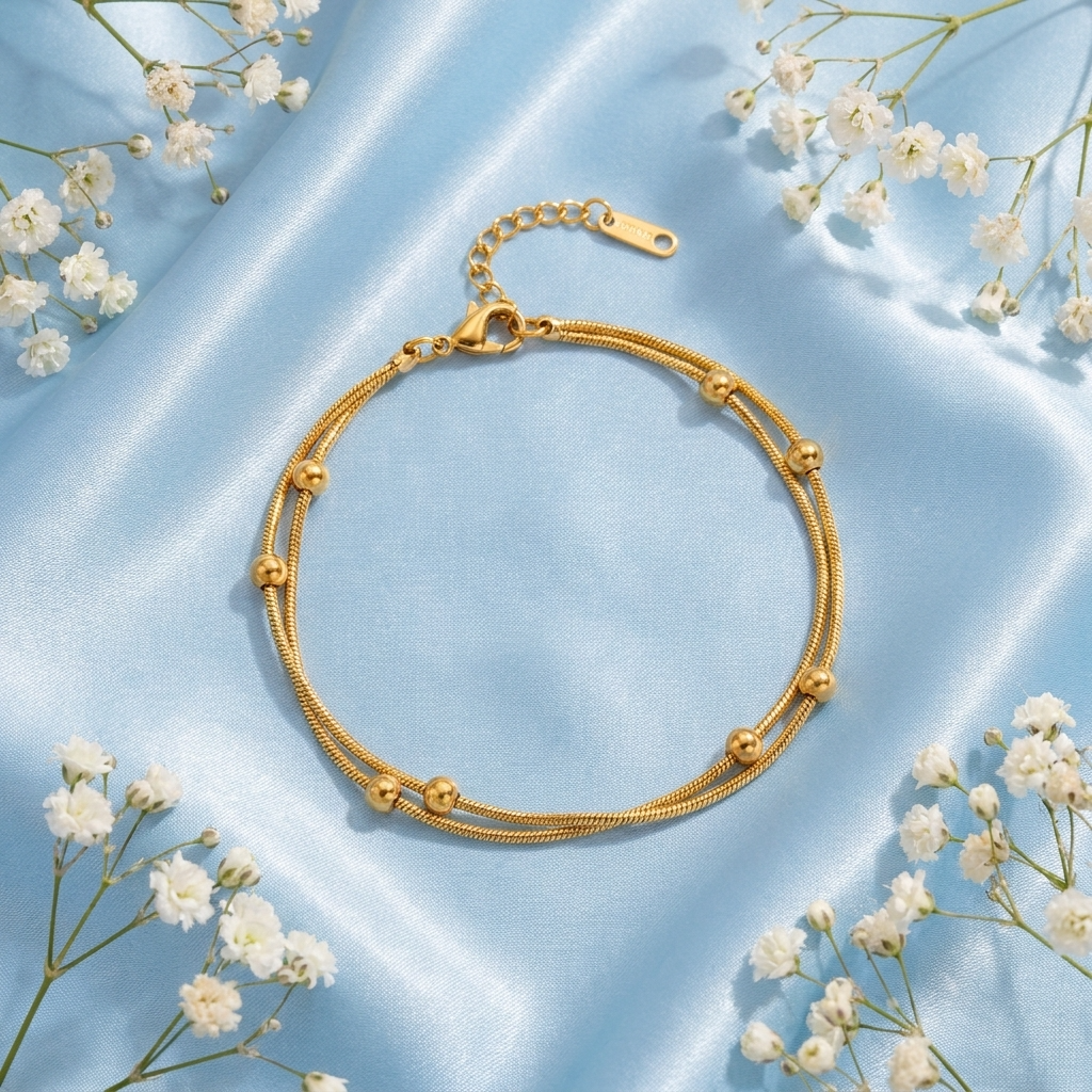 Elara Double Strand Anklet