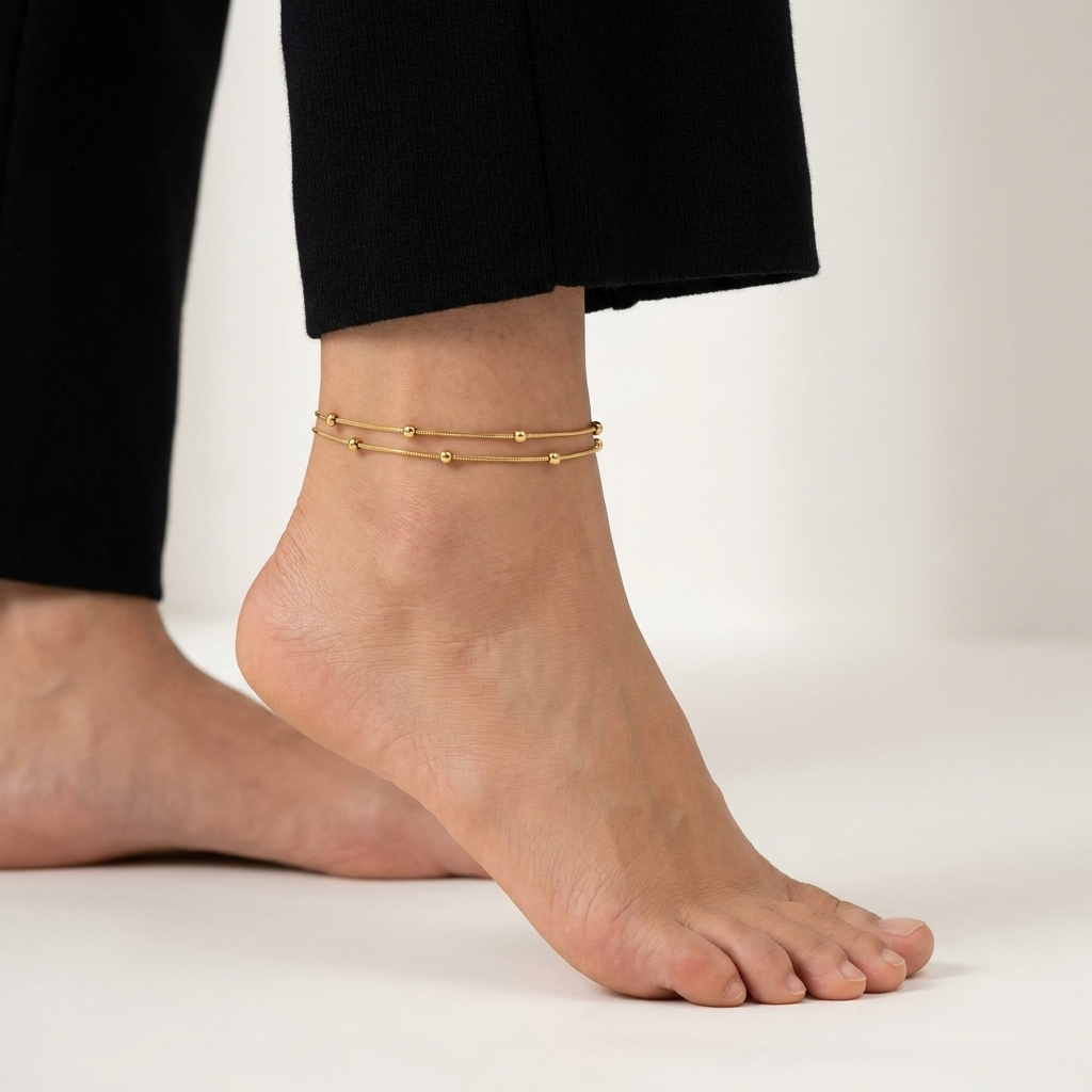 Elara Double Strand Anklet