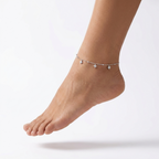 Silver Clover Charm Anklet
