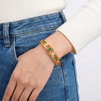 Dublin Quatrefoil Gold Bangle