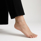 Jade Sleek Silver Anklet
