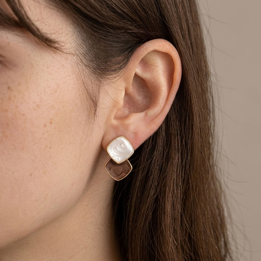 Ondine Mocha Marbled Earrings