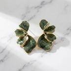 Capucine Green Petal Earrings