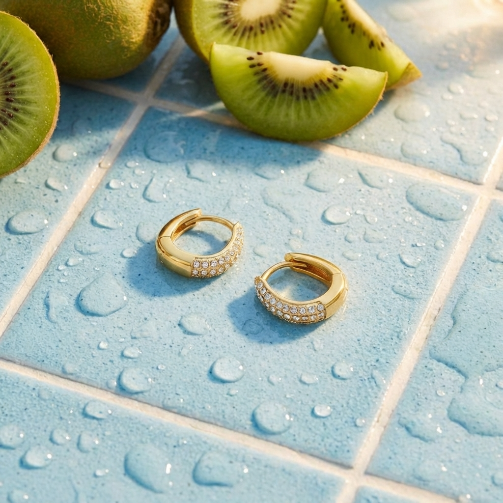 Rose Sparkle Hoops