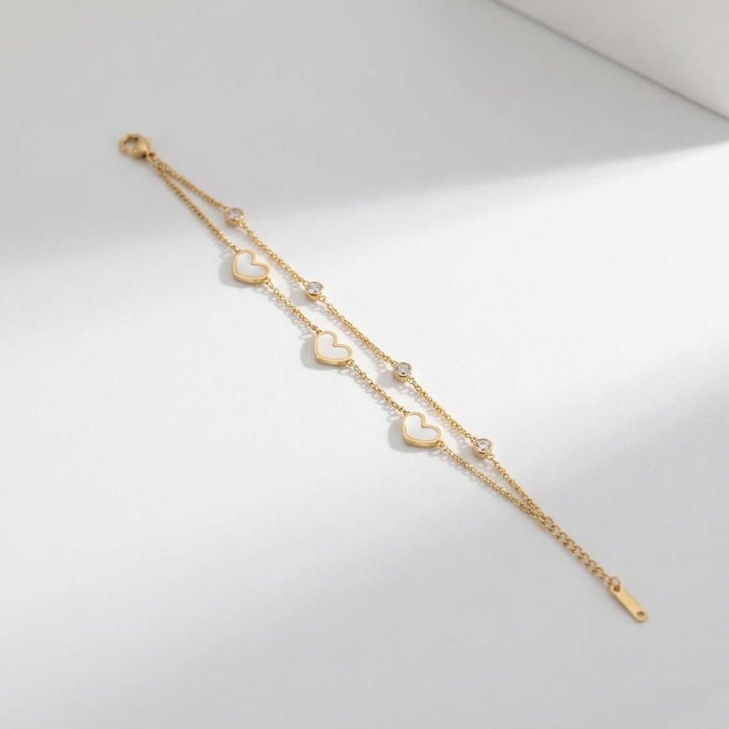 Amélie Layered Heart Bracelet