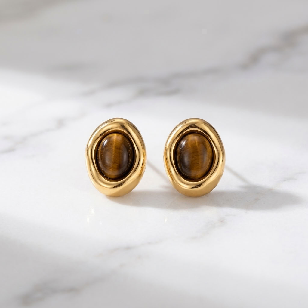 Corinne Tiger's Eye Studs