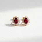 Cécile Red Halo Studs