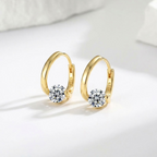 Maëlle Gold Solitaire Huggies