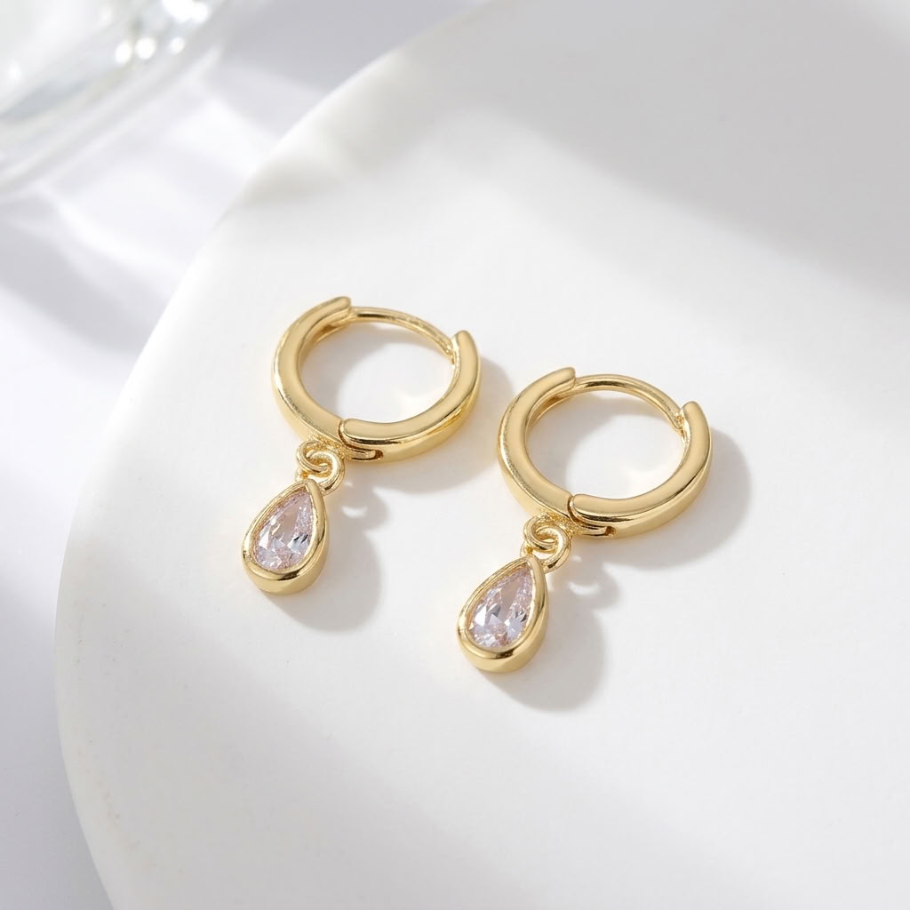 Coco Gold Teardrop Huggies