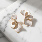 Capucine White Petal Earrings