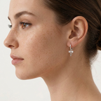 Dainty Bow Silver Hoops