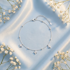 Silver Clover Charm Anklet