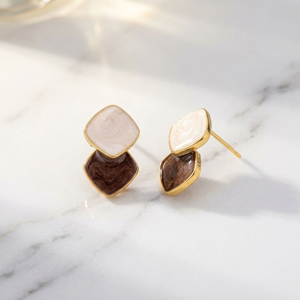 Ondine Mocha Marbled Earrings