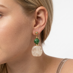 Amara White Marbled Acrylic Statement Drop Earrings
