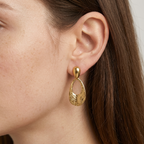 Nadia Gold Textured Teardrop Statement Earrings