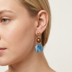 Amara Blue Marbled Acrylic Statement Drop Earrings
