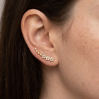 Stella Gold Flower and Star Crystal Ear Climbers