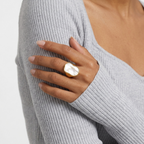 Lune Chunky Gold Mother of Pearl Statement Ring