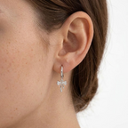 Dainty Bow Silver Hoops