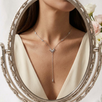 Sunburst Lariat Silver Necklace