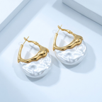 Perla Gold Baroque Pearl Chunky Hoop Earrings