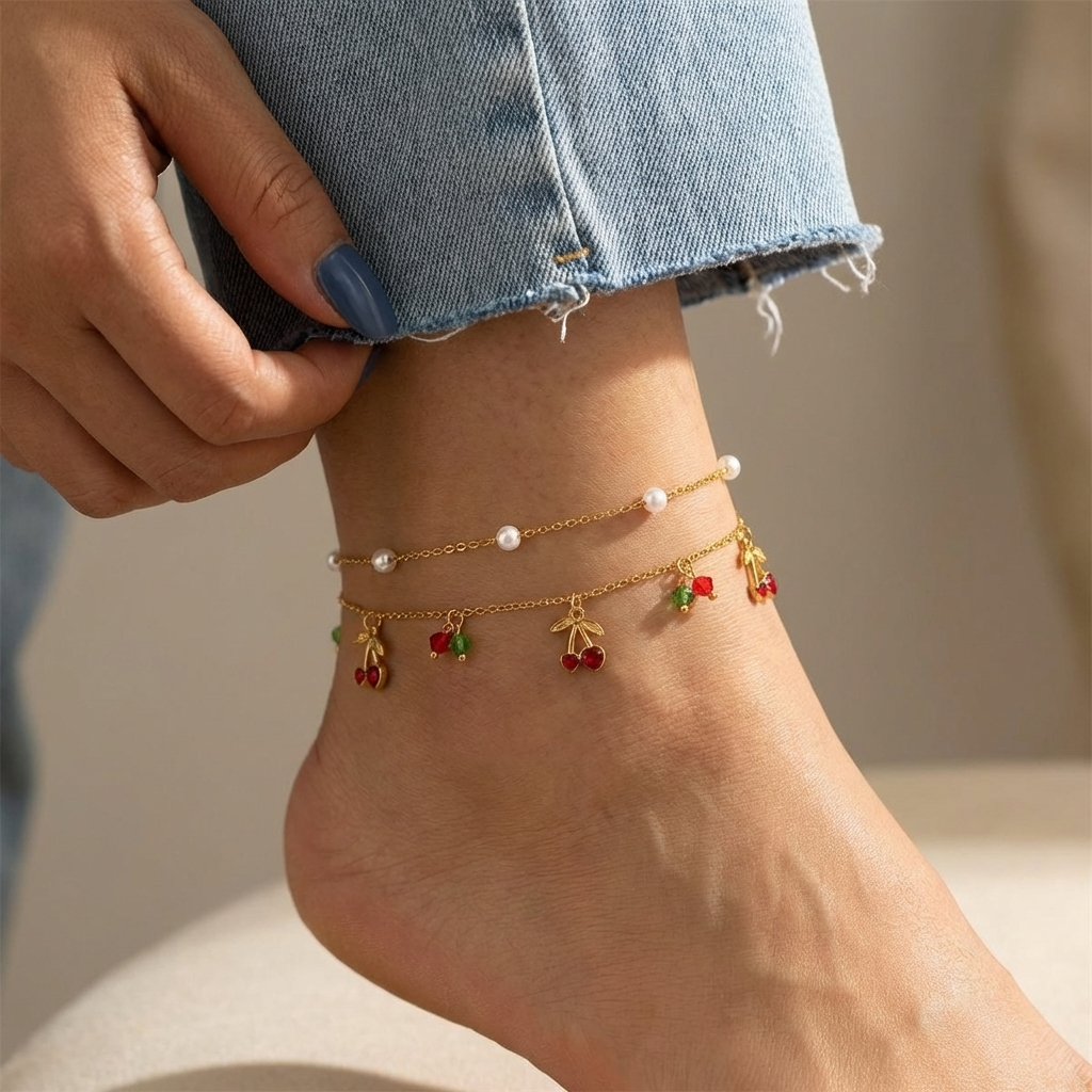 Louise Cherry Anklet