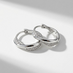 Talia Silver Twist Huggies
