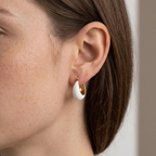 Lottie Cream Chunky Hoops