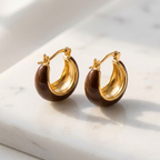 Lottie Espresso Chunky Hoops