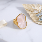 Lune Chunky Gold Mother of Pearl Statement Ring