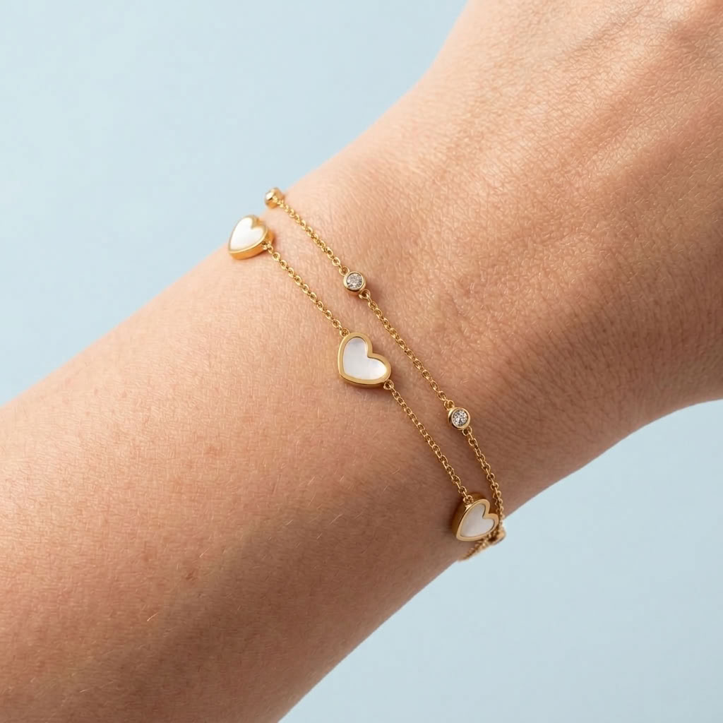 Amélie Layered Heart Bracelet