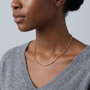 Side profile of the neckline with the Eden Bead Necklace
