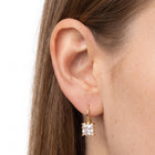 Close-up of the Lelice Elisa Crystal Earrings in gold on the ear