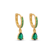 Lelice Esme Emerald Hoops in gold on a white background