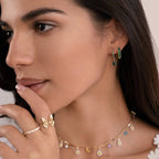 Esme Emerald Hoops - Earrings - Lelice Jewelry