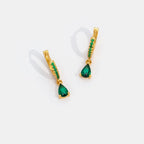 Esme Emerald Hoops - Earrings - Lelice Jewelry