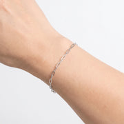 Close-up of the Lelice Esther Silver Bracelet on the wrist