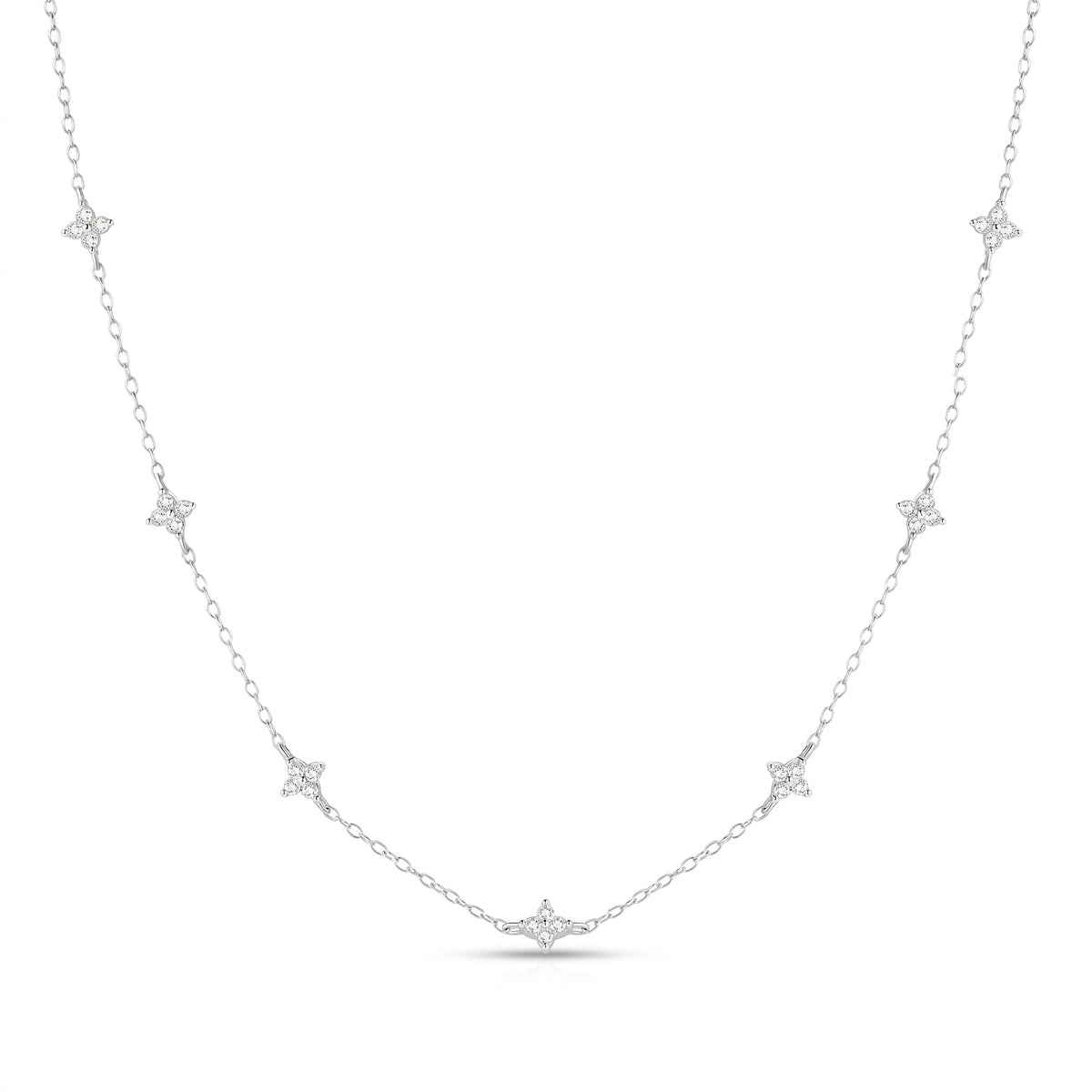 Lelice Esther Sparkle Necklace in silver on a white background