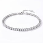 Lelice silver crystal tennis anklet Eve on a white background