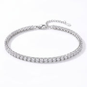 Lelice silver crystal tennis anklet Eve on a white background