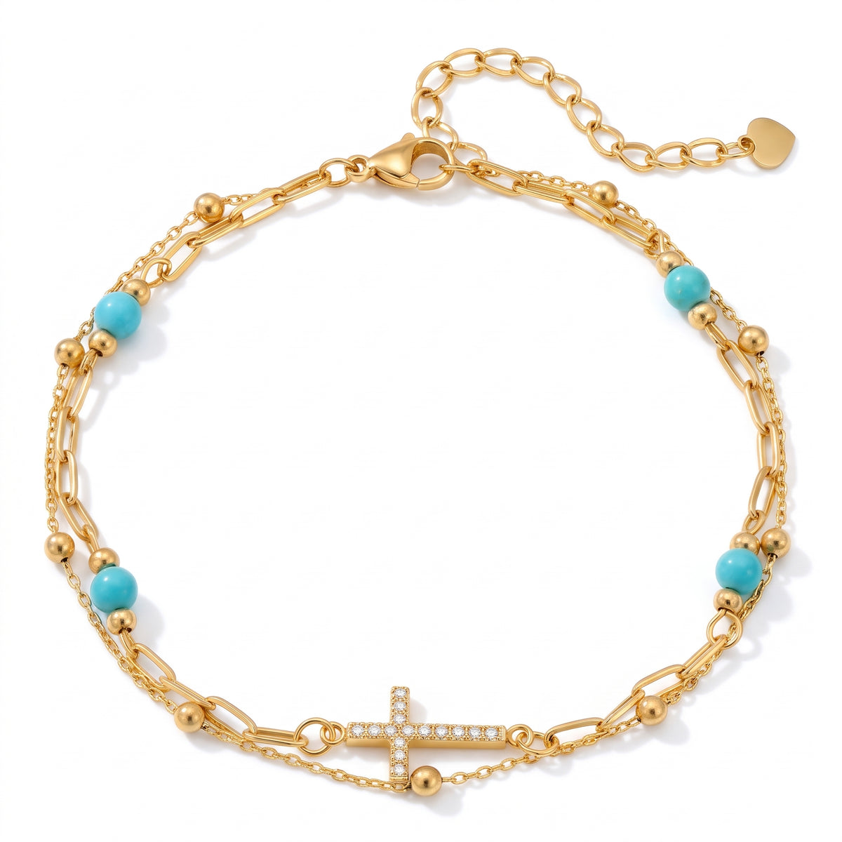 Lelice Faith Gold Anklet on a white background