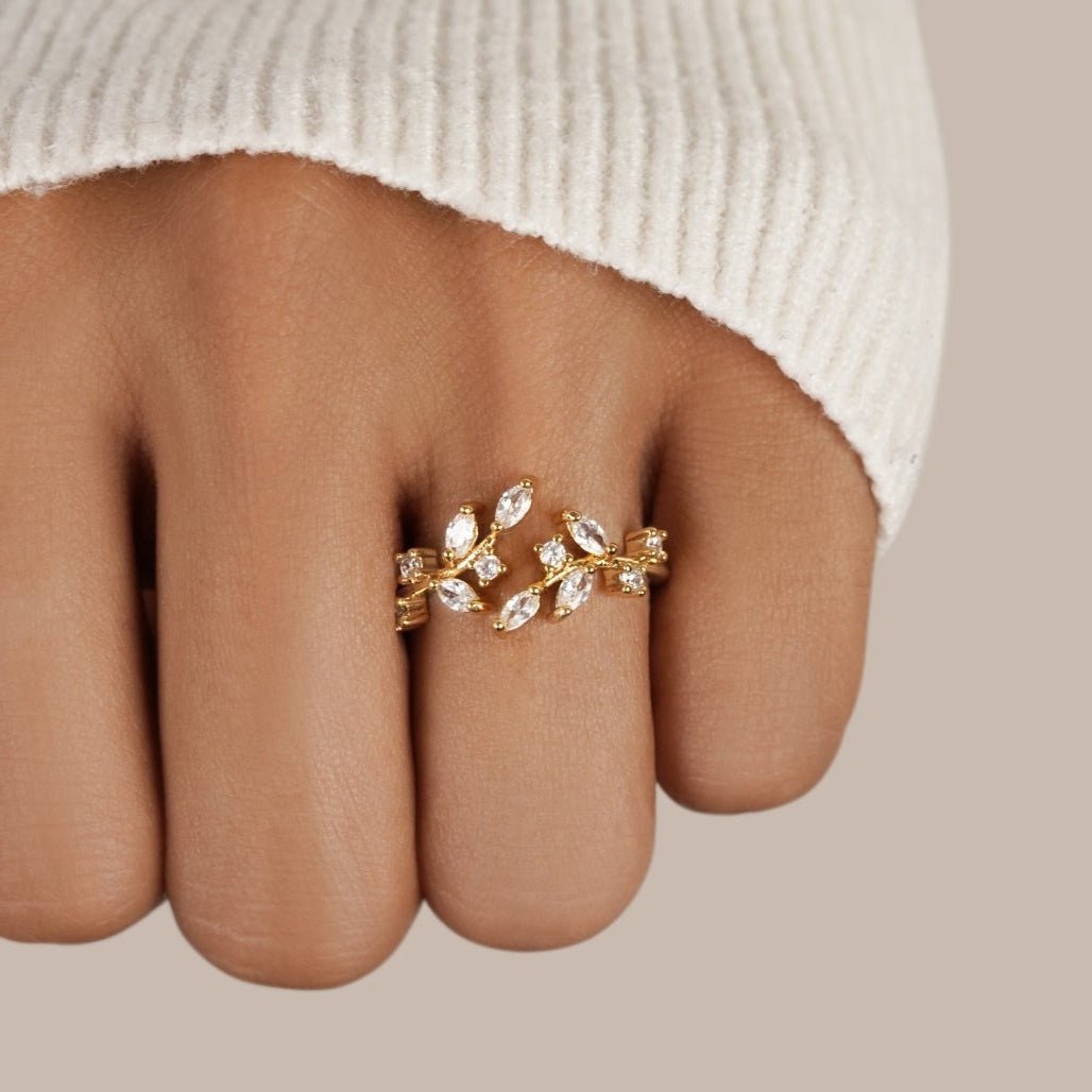 Fleur Leaf Ring - Ring - Lelice Jewelry