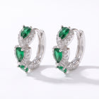Lelice Forest Emerald Hoops in silver on a white background