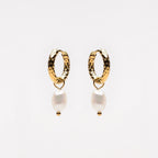 Gabrielle Pearl Hoops - Lelice Jewelry