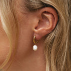 Gabrielle Pearl Hoops - Lelice Jewelry