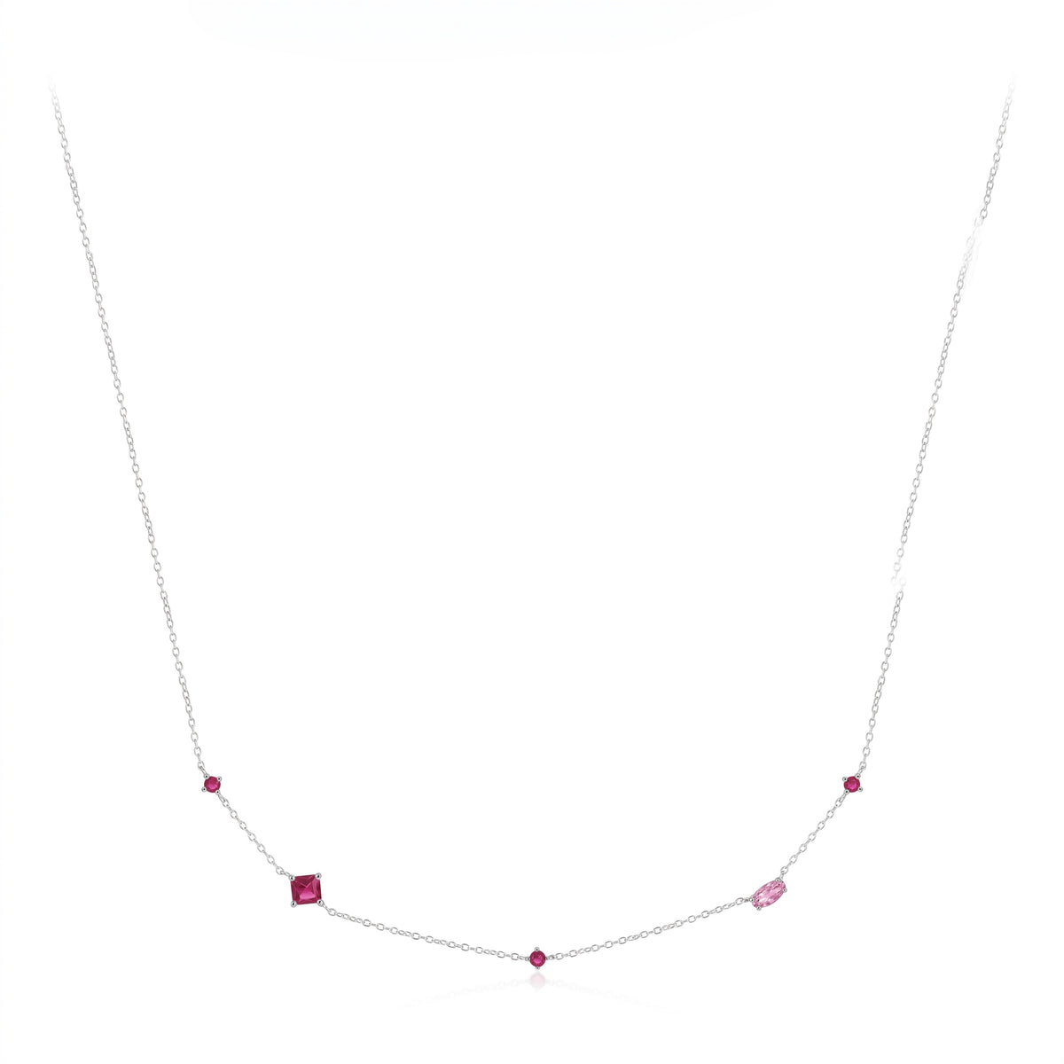Lelice Geneva Zircon Necklace in silver on a white background