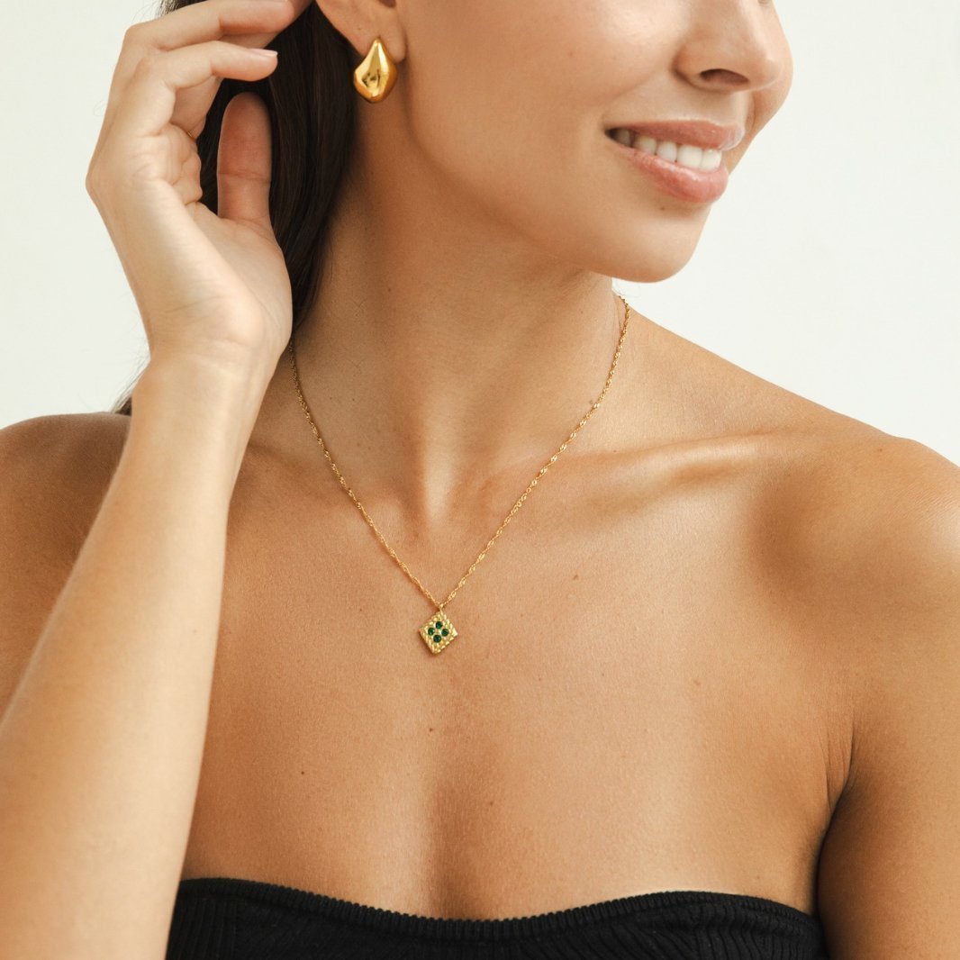 Geneviève Emerald Necklace - Necklace - Lelice Jewelry
