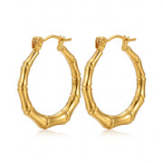 Lelice Golden Bamboo Hoops on a white background